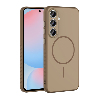 Galaxy S24 FE Kılıf M-safe Şarj Özellikli Zore Tea Kapak Gold