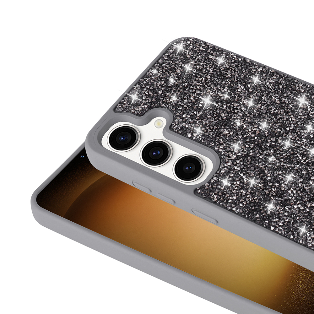 Galaxy S24 FE Kılıf Parlak Taşlı Tasarım Zore Pırlanta Kapak - 17