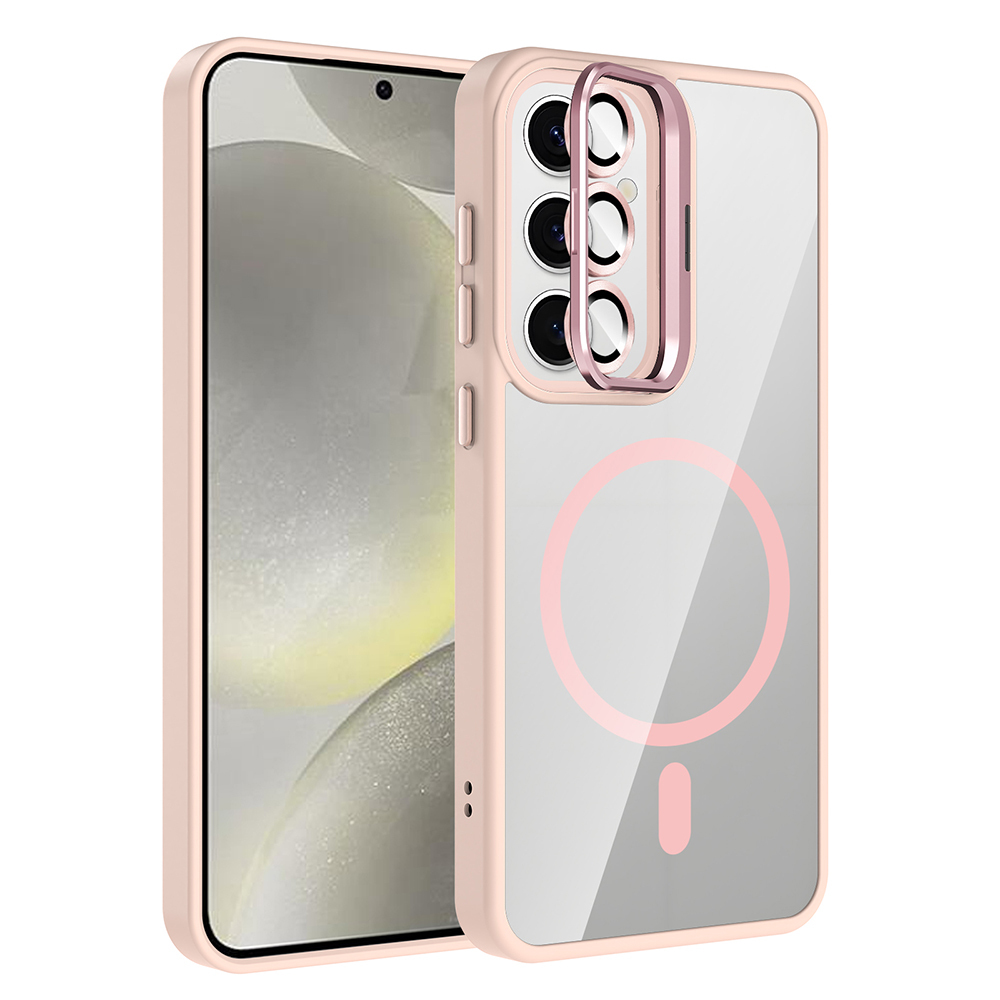 Galaxy S24 FE Kılıf Standlı ve Kamera Lens Hediyeli M-Safe Şarj Özellikli Zore Etro Kapak - 4