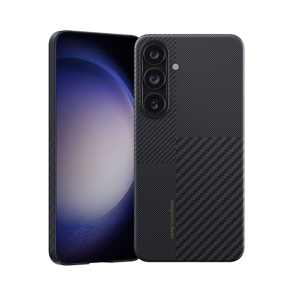 Galaxy S24 Kılıf M-safe Şarj Özellikli Karbon Fiber Benks Montage ArmorAir Kevlar Kapak - 1