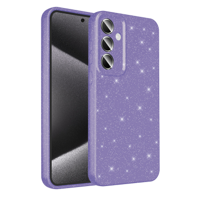 Galaxy S24 Plus Case Camera Protected Silvery Luxury Zore Koton Cover Purple