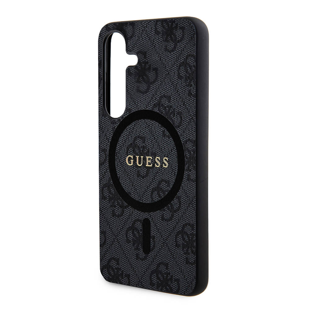 Galaxy S24 Plus Case Guess Original Licensed Magsafe Charging Featured PU Ring 4G Patterned Text Logo Cover - 6