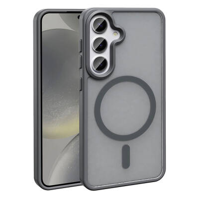 Galaxy S24 Plus Case Magsafe Charging Featured Matte Back Surface Zore Sio Cover Grey