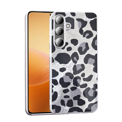 Galaxy S24 Plus Kılıf Desenli Zore Mep Kapak Gri Leopar