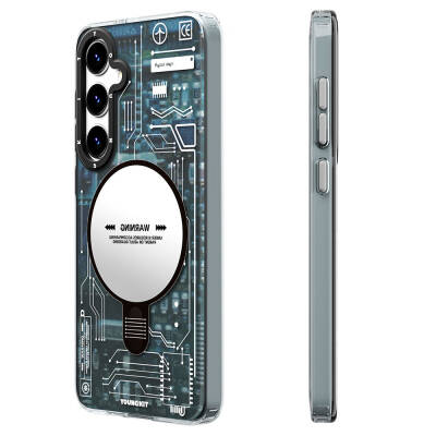 Galaxy S24 Plus Kılıf Magsafe Şarj Özellikli YoungKit Technology Serisi Kapak Mavi