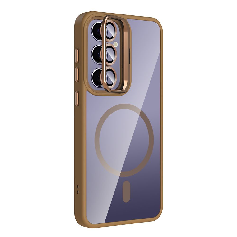 Galaxy S24 Plus Kılıf Standlı ve Kamera Lens Hediyeli M-Safe Şarj Özellikli Zore Etro Kapak - 8