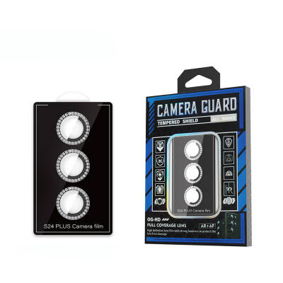 Galaxy S24 Plus Zore Diamond Kamera Lens Koruyucu Cam Filmi Siyah