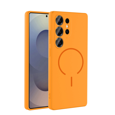 Galaxy S24 Ulta Case Zore Meta Cover with M-safe Charging Feature Orange