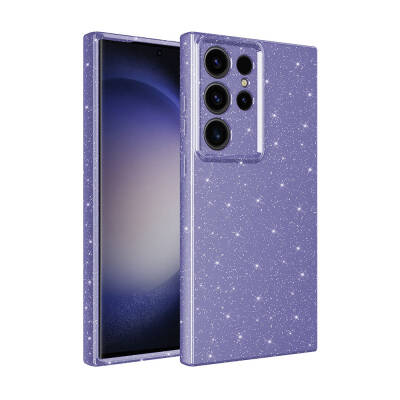 Galaxy S24 Ultra Case Camera Protected Silvery Luxury Zore Koton Cover Purple