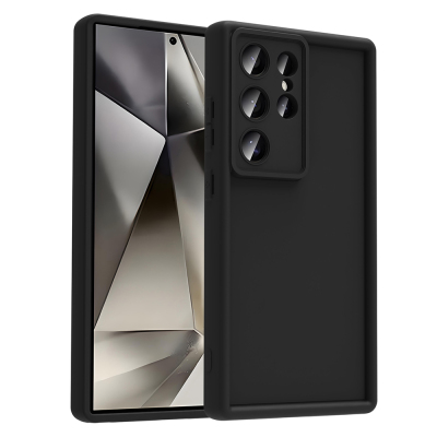 Galaxy S24 Ultra Case Camera Protected Zore Ananas Cover Black