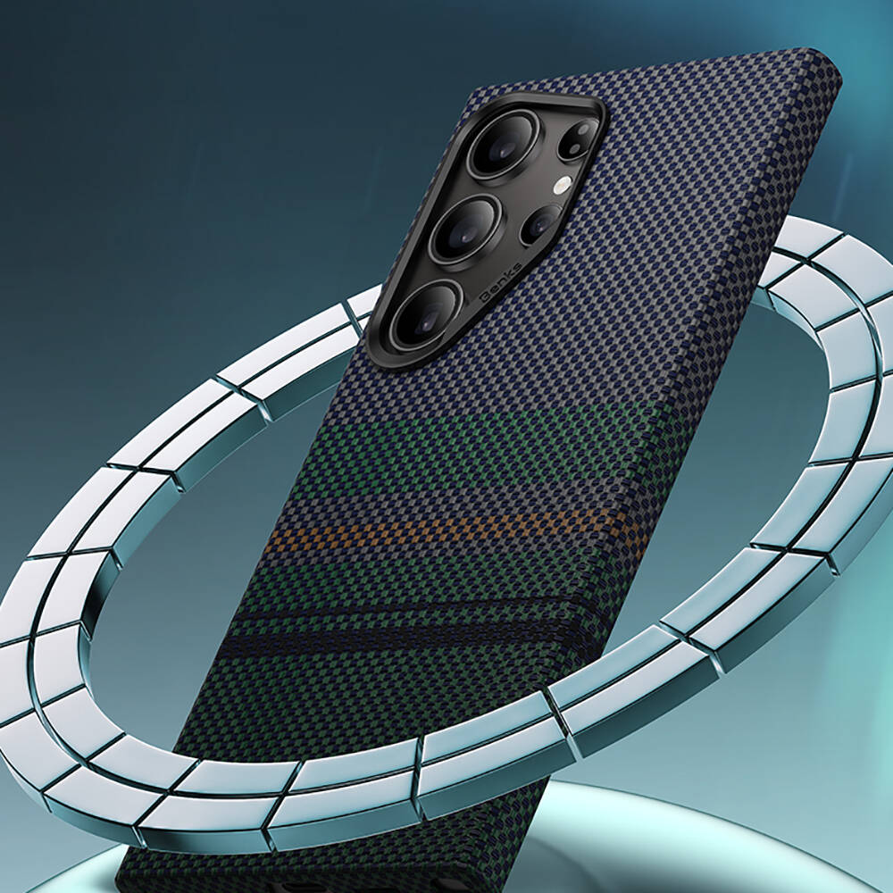 Galaxy S24 Ultra Case Magsafe Charging Feature Carbon Fiber Design Benks Aurora ArmorAir Kevlar Cover - 2