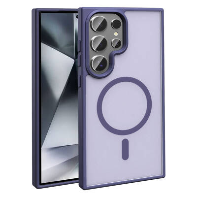 Galaxy S24 Ultra Case Magsafe Charging Featured Matte Back Surface Zore Sio Cover Koyu Mor