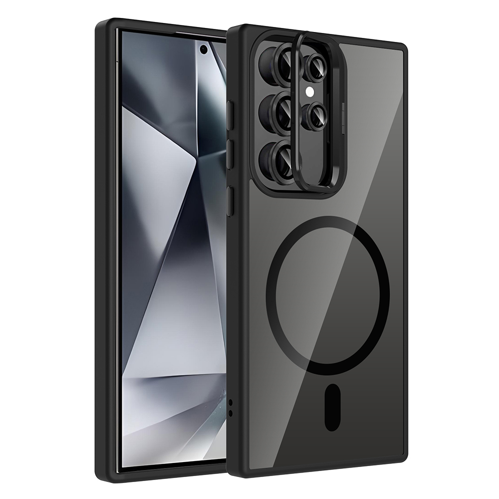 Galaxy S24 Ultra Case Stand Camera Lens Gift M-Safe Charging Feature Zore Etro Cover - 4