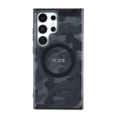 Galaxy S24 Ultra Case TUMI Original Licensed Magsafe Frosted Transparent Mesh Camouflage Patterned Cover with Charging Feature Grey