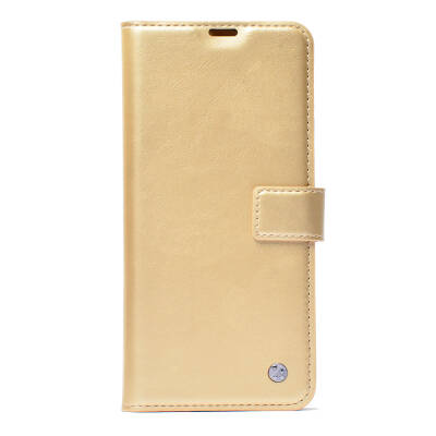 Galaxy S24 Ultra Case Zore Kar Deluxe Flip Cover Gold