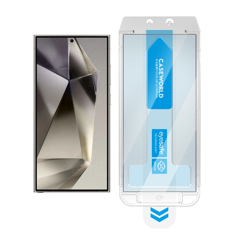 Galaxy S24 Ultra CaseWorld Applicator Serisi 2.5D Eyesafe Mavi Işık Teknolojili 0.25mm Temperli Cam Ekran Koruyucu+ Uygulama Aparatı - 6