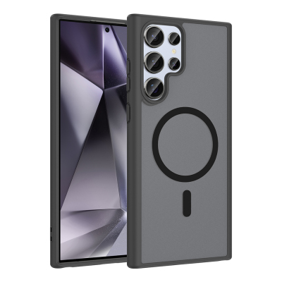 Galaxy S24 Ultra Kılıf M-safe Şarj Özellikli Zore Babet Kapak Siyah