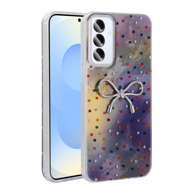 Galaxy S25 Case Camera Protection Figured Zore Ponti Silicone Cover Lila