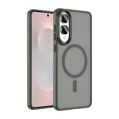 Galaxy S25 Edge Case M-safe Charging Feature Matte Back Surface Zore Sio Cover Grey