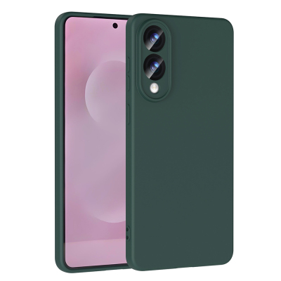 Galaxy S25 Edge Case Zore Mara Lansman Cover Dark Green