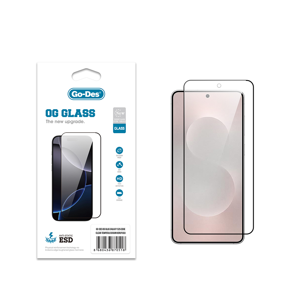 Galaxy S25 Edge Go Des OG Glass Antistatik Temperli Cam Ekran Koruyucu - 2