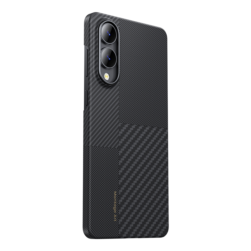 Galaxy S25 Edge Kılıf M-safe Şarj Özellikli Karbon Fiber Benks Montage ArmorAir Kevlar Kapak - 3