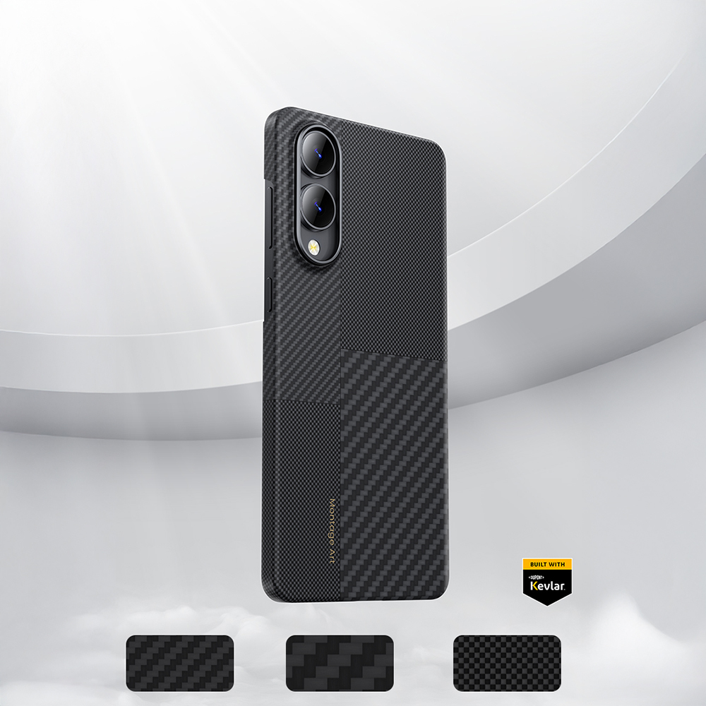 Galaxy S25 Edge Kılıf M-safe Şarj Özellikli Karbon Fiber Benks Montage ArmorAir Kevlar Kapak - 6