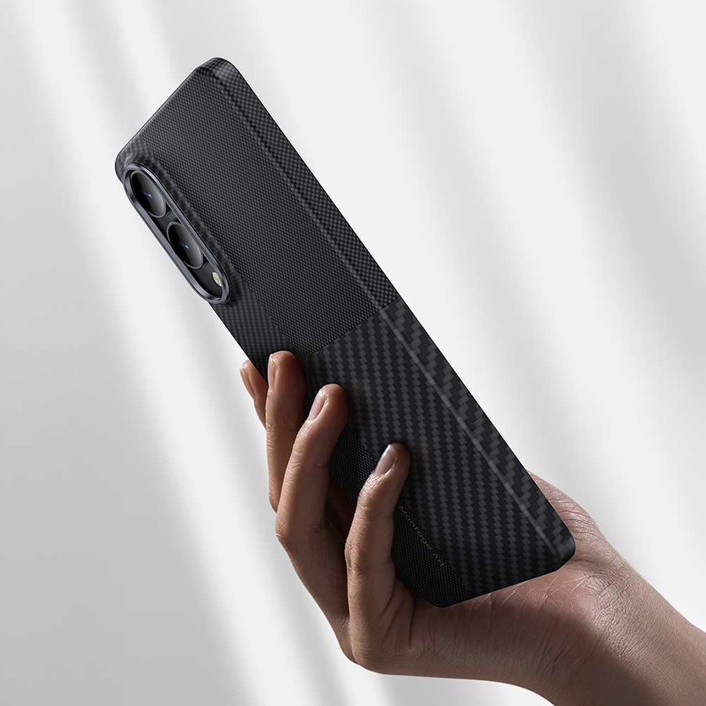 Galaxy S25 Edge Kılıf M-safe Şarj Özellikli Karbon Fiber Benks Montage ArmorAir Kevlar Kapak - 8