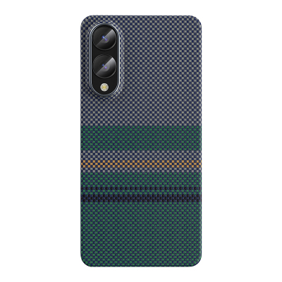 Galaxy S25 Edge Kılıf M-safe Şarj Özellikli Karbon Fiber Tasarımlı Benks Aurora ArmorAir Kevlar Kapak Yeşil