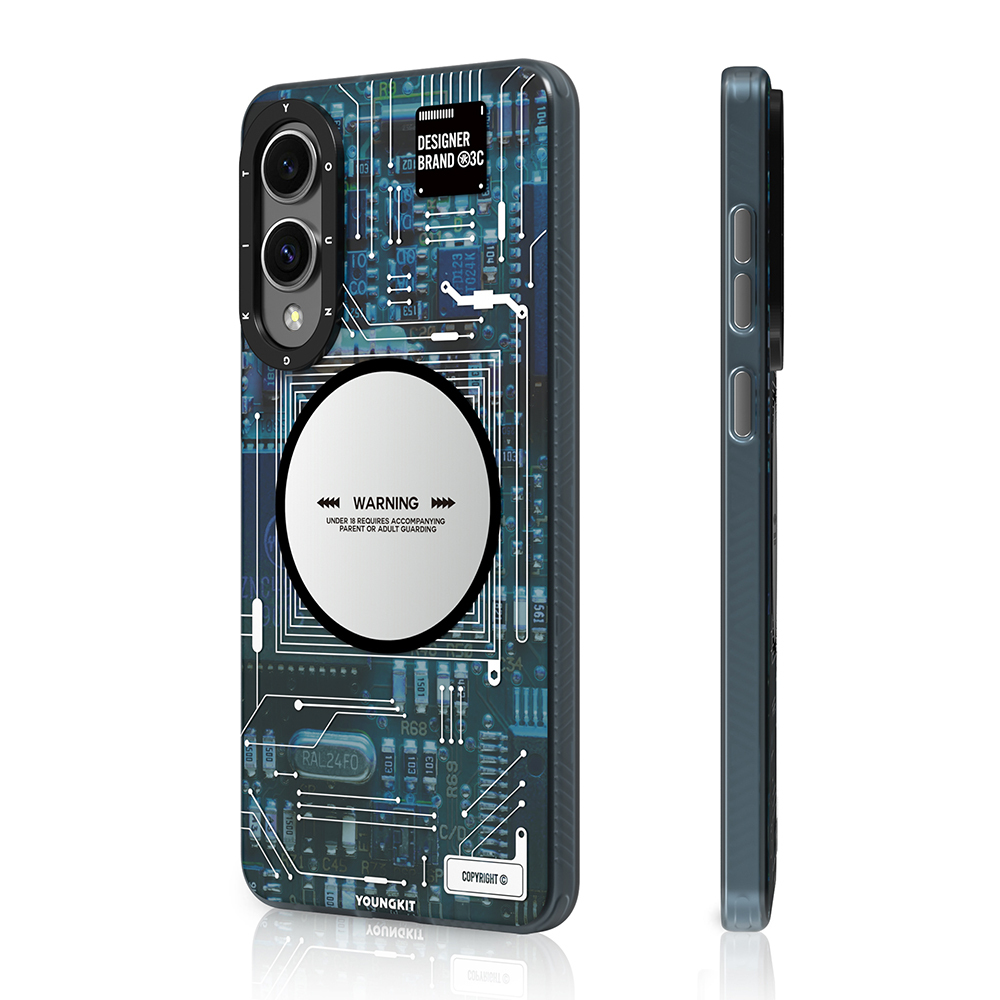 Galaxy S25 Edge Kılıf M-safe Şarj Özellikli Youngkit Technology Serisi Kapak - 1