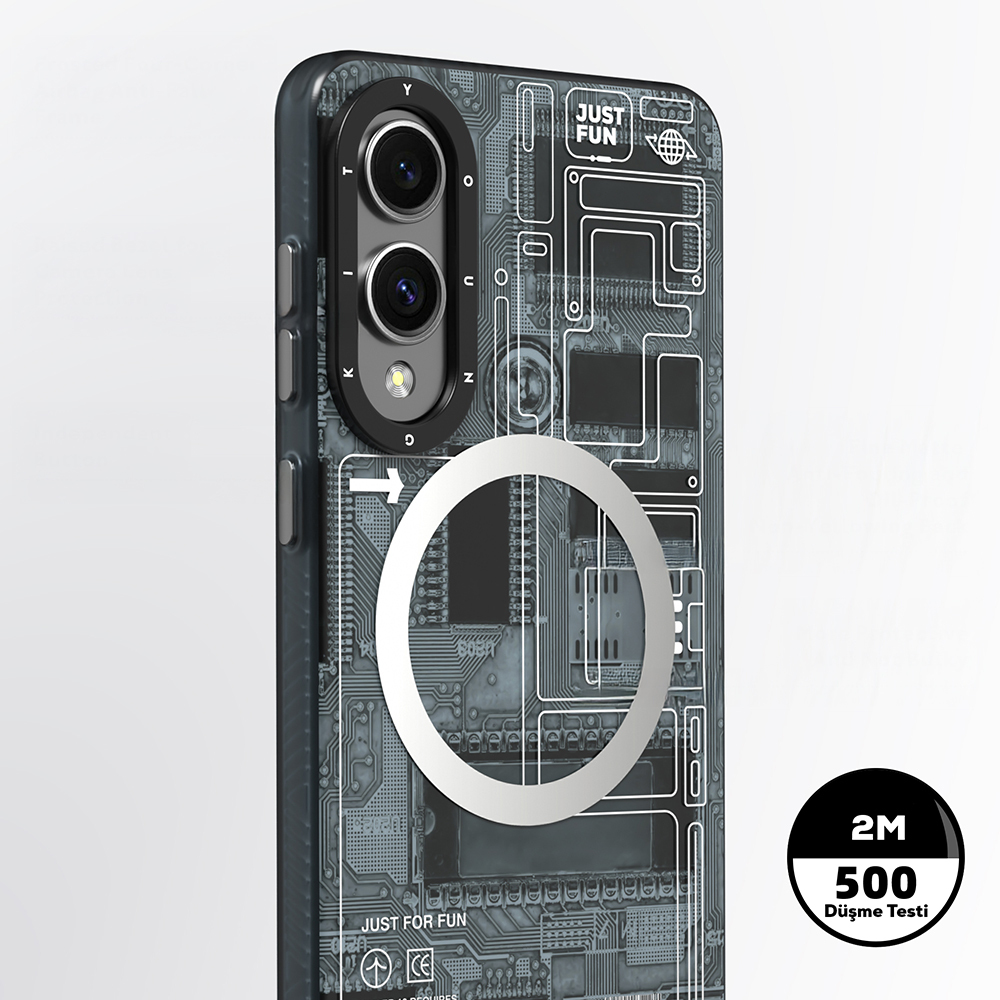 Galaxy S25 Edge Kılıf M-safe Şarj Özellikli Youngkit Technology Serisi Kapak - 6