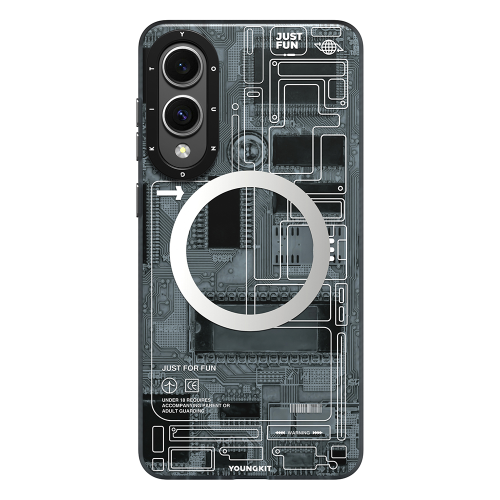 Galaxy S25 Edge Kılıf M-safe Şarj Özellikli Youngkit Technology Serisi Kapak - 3