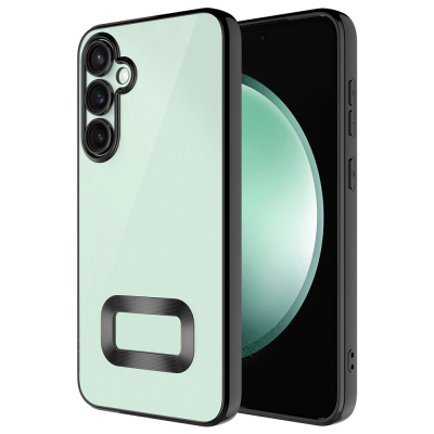 Galaxy S25 FE Case Camera Protection Logo Showing Zore Omega Cover Black