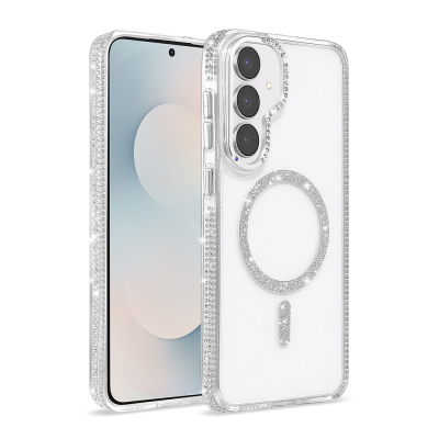 Galaxy S25 FE Case M-safe Charging Enabled Zore Tera Silicone Cover Şeffaf