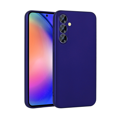 Galaxy S25 FE Case Zore Premier Silicone Cover Saks Blue