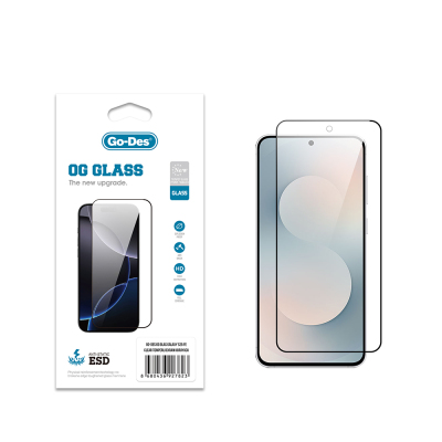 Galaxy S25 FE Go Des OG Glass Antistatik Temperli Cam Ekran Koruyucu Şeffaf