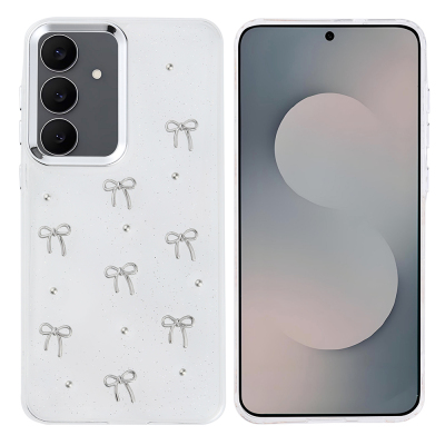 Galaxy S25 FE Kılıf Airbag Tasarımlı Simli Şeffaf Zore Kutup Kapak Fiyonk