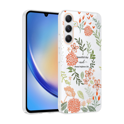 Galaxy S25 FE Kılıf Kamera Korumalı Desenli Zore Klip Kapak Beautiful