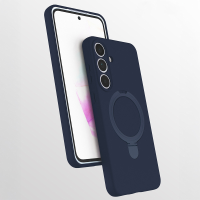 Galaxy S25 FE Kılıf M-safe Şarj Özellikli Standlı Zore Samara Kapak Lacivert