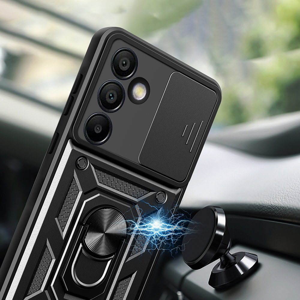 Galaxy S25 FE Kılıf Magnetik Standlı Kamera Korumalı Zore Sürgülü Vega Kapak - 6