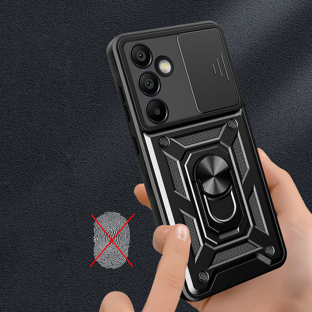 Galaxy S25 FE Kılıf Magnetik Standlı Kamera Korumalı Zore Sürgülü Vega Kapak - 7