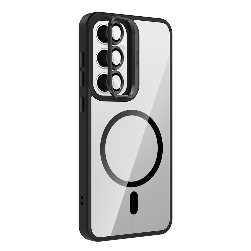 Galaxy S25 FE Kılıf Standlı ve Kamera Lens Hediyeli M-Safe Şarj Özellikli Zore Etro Kapak - 5