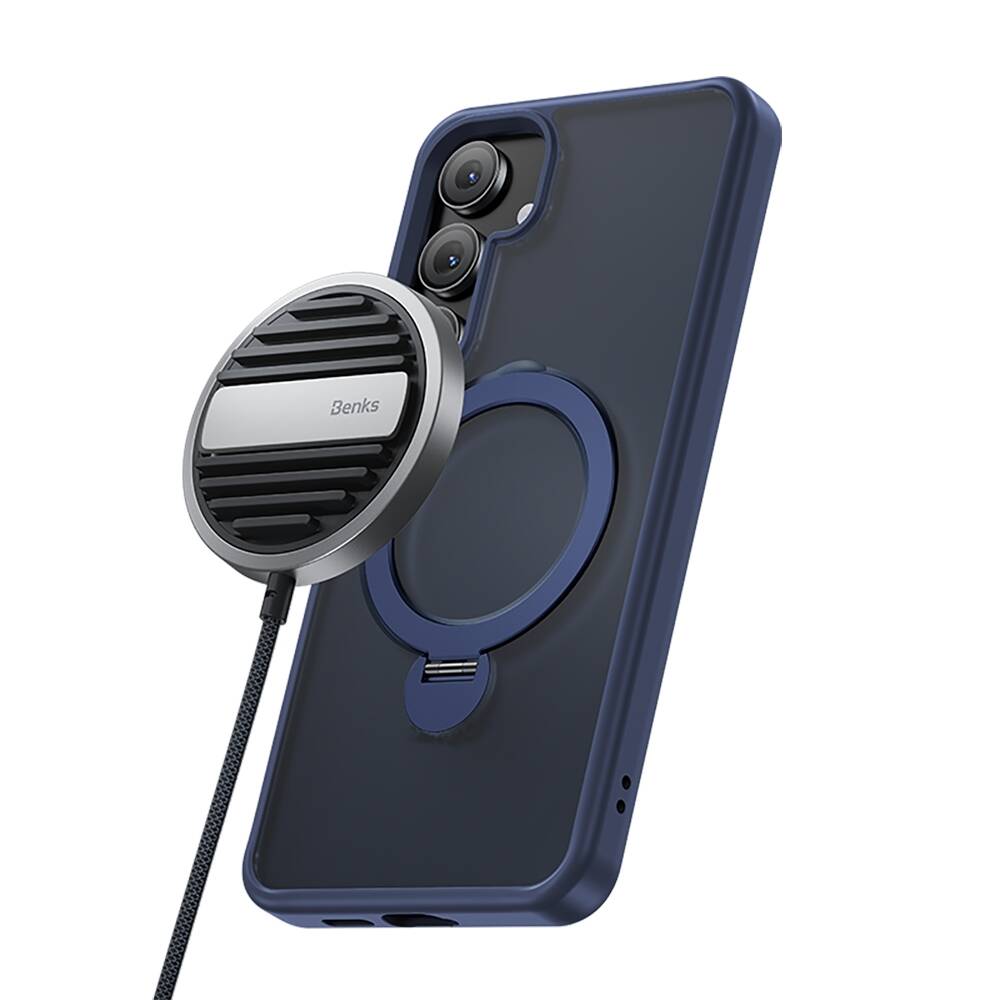 Galaxy S25 Kılıf M-safe Şarj Özellikli Benks Standlı Mist Protective Kapak - 5