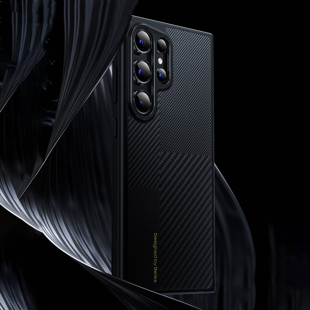 Galaxy S25 Kılıf M-safe Şarj Özellikli Karbon Fiber Benks Montage Hybrid ArmorPro Kevlar Kapak - 4