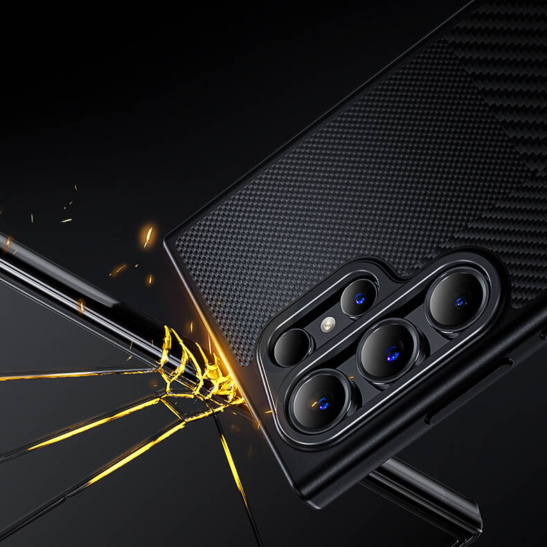 Galaxy S25 Kılıf M-safe Şarj Özellikli Karbon Fiber Benks Montage Hybrid ArmorPro Kevlar Kapak - 8