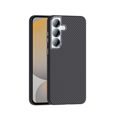 Galaxy S25 Plus Case M-safe Charging Feature Carbon Fiber Look Zore Gros Cover Black