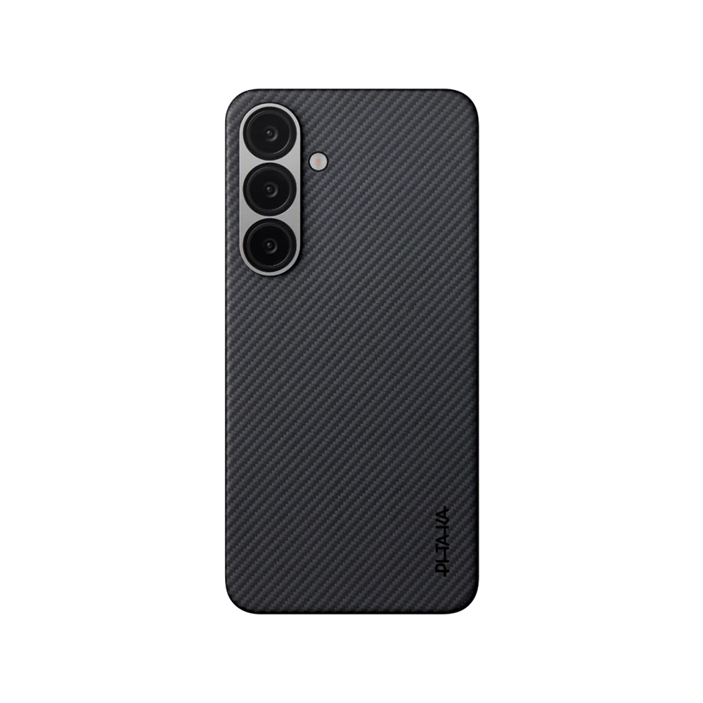 Galaxy S25 Plus Case Magsafe Charging Feature 600D Aramid Fiber Pitaka Ultra-Slim Classic Series Black-Grey Twill Cover - 2