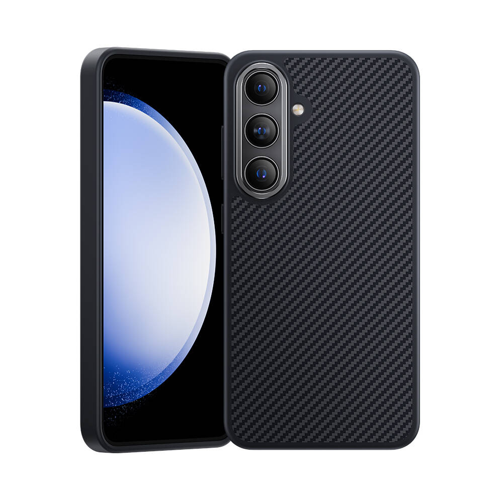 Galaxy S25 Plus Kılıf Karbon Fiber M-safe Şarj Özellikli Benks Hybrid ArmorPro 600D Kevlar Kapak - 1