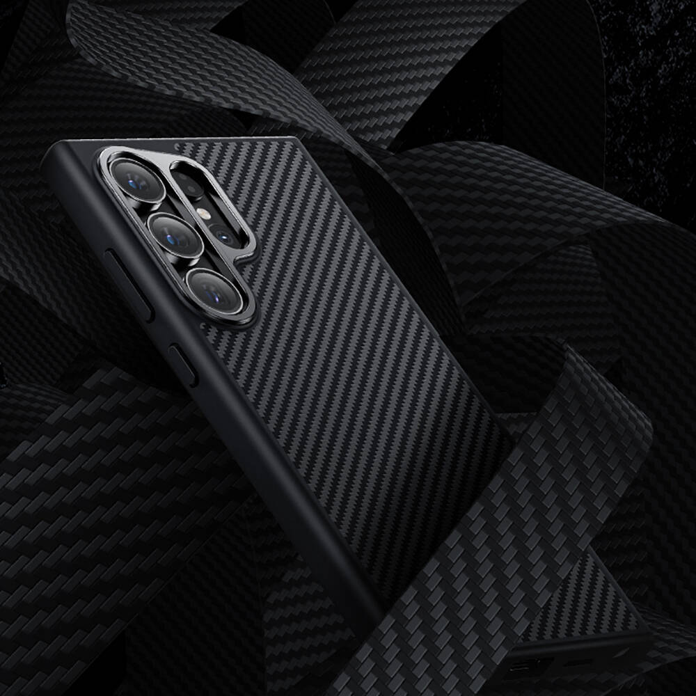 Galaxy S25 Plus Kılıf Karbon Fiber M-safe Şarj Özellikli Benks Hybrid ArmorPro 600D Kevlar Kapak - 7