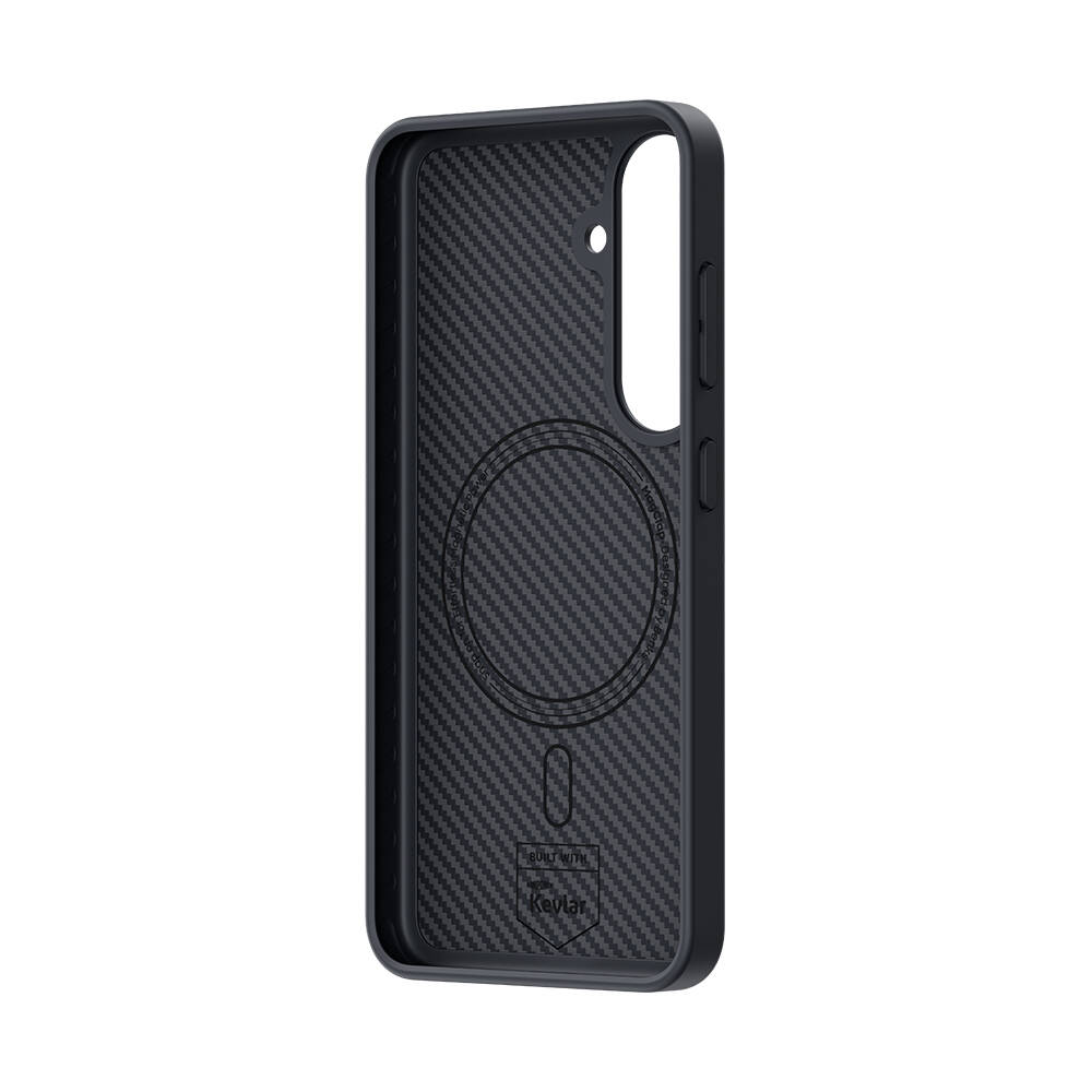 Galaxy S25 Plus Kılıf Karbon Fiber M-safe Şarj Özellikli Benks Hybrid ArmorPro 600D Kevlar Kapak - 3